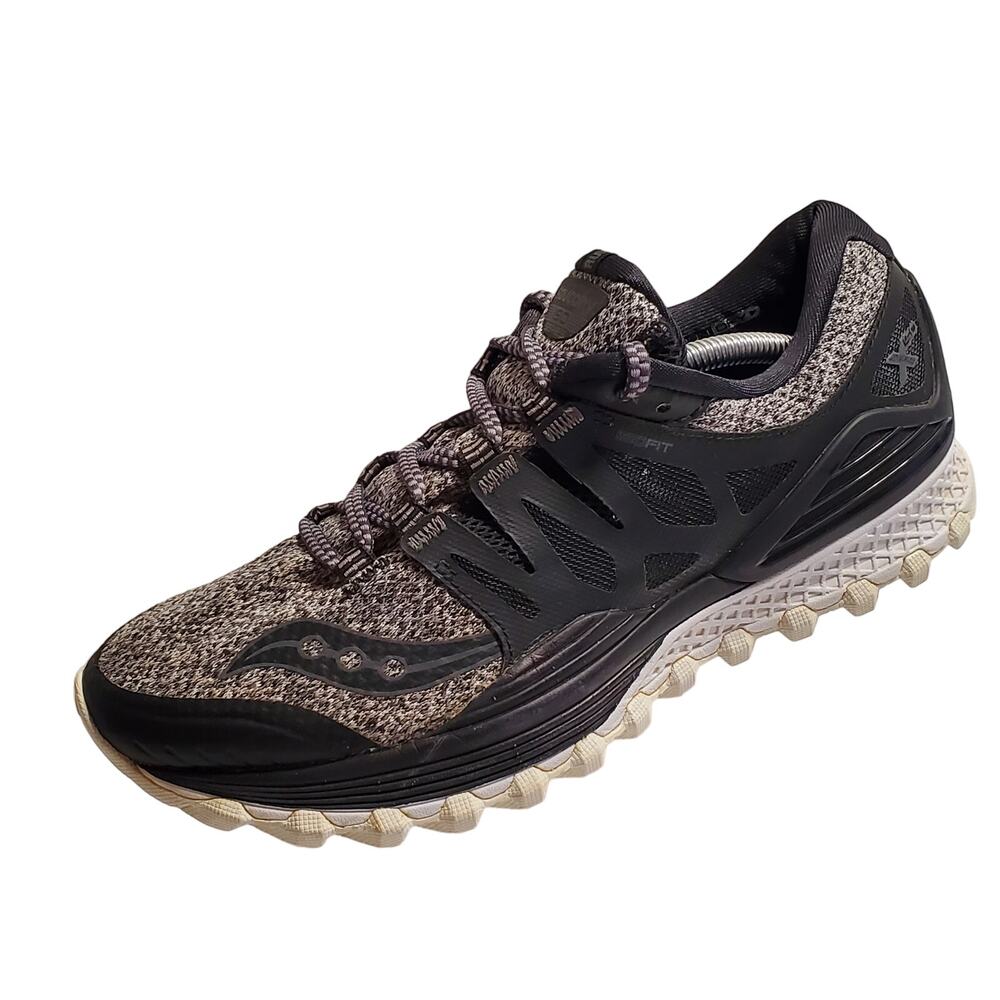 Saucony ISO Everun Womens 9 Black Gray Knit Mesh S10365 Lace Up
